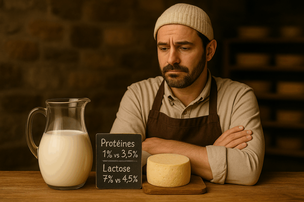 comparatif lait de vache lait maternel