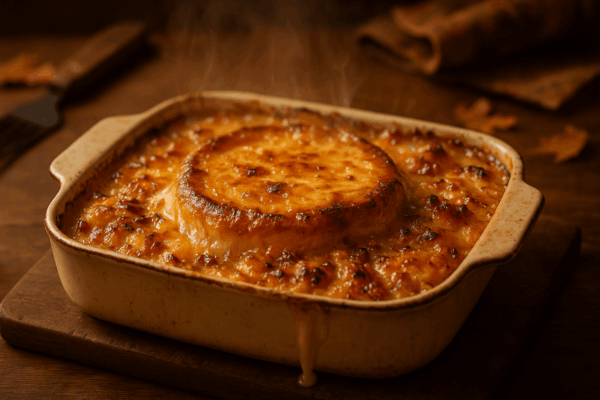Tartiflette dorée sortant du four