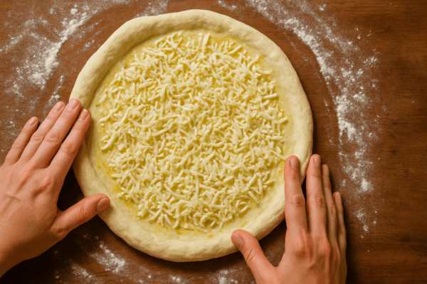 Étaler la pâte à pizza