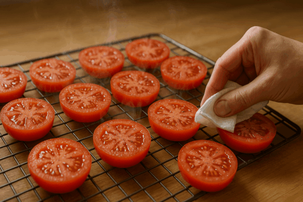 Préparer et couper les tomates