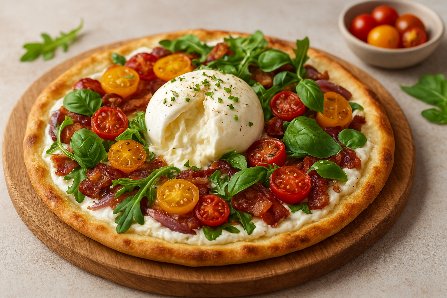Tarte Flambée Estivale à la Burrata