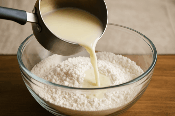 Verser sur la farine de tapioca