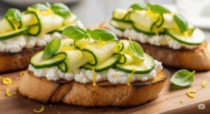 recette Bruschetta Ricotta Courgette Citron