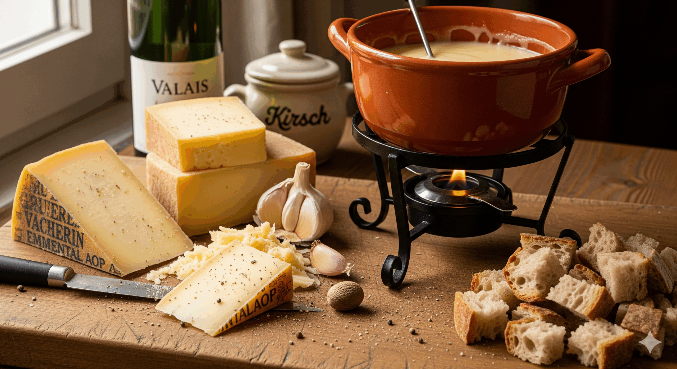 Recette de la véritable fondue Suisse