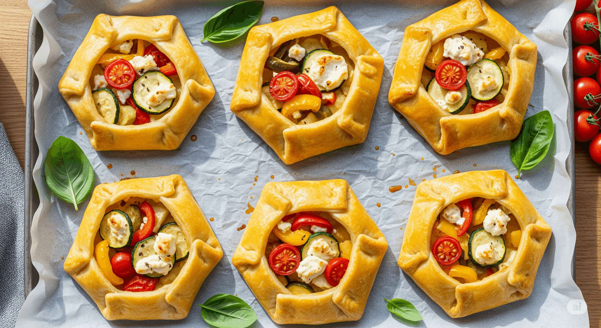 feuilleté chèvre et légumes