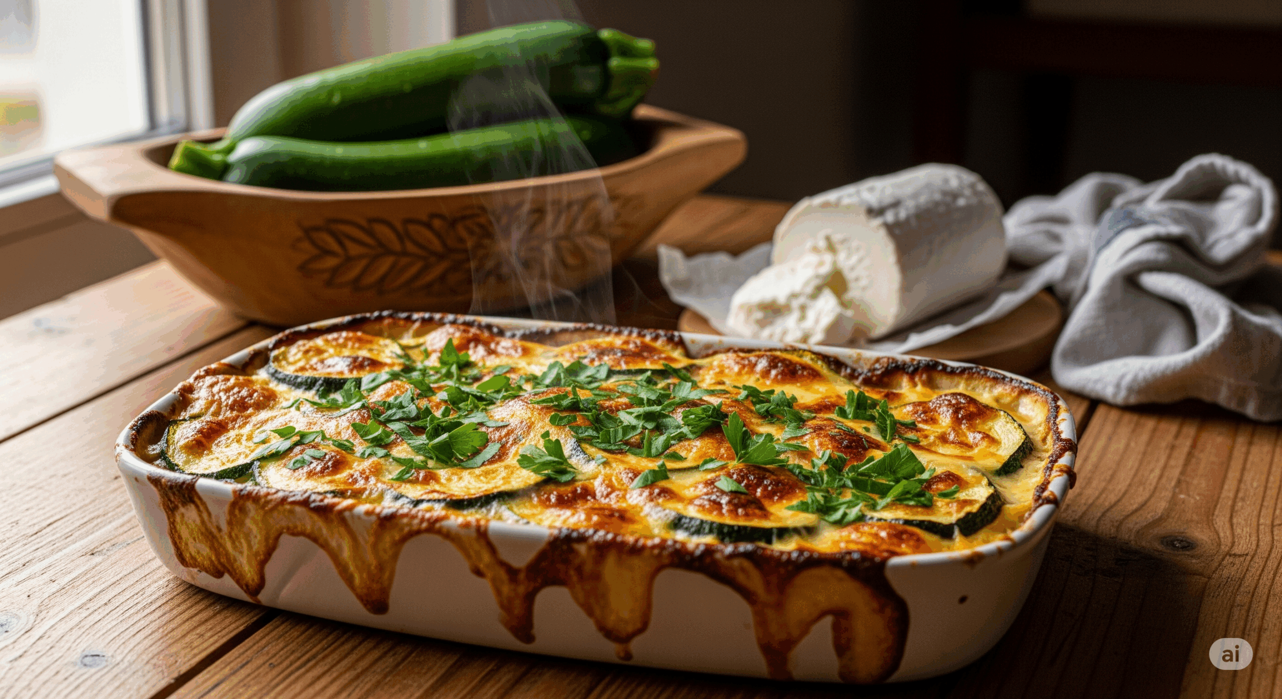 Gratin de courgettes au chèvre