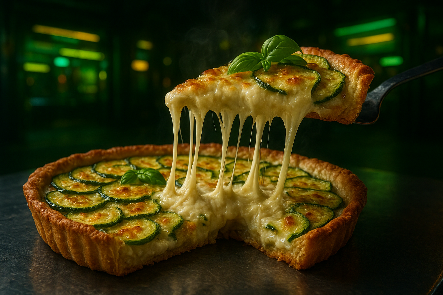 Tarte de courgettes fondantes à la burrata crémeuse