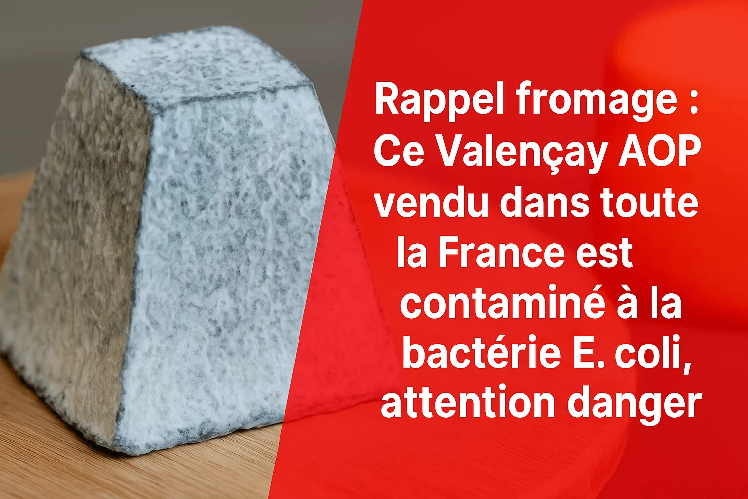 Rappel fromage : Ce Valençay AOP vendu dans toute la France est contaminé par la bactérie E. coli, attention danger