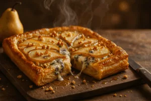 tarte au roquefort et aux poires