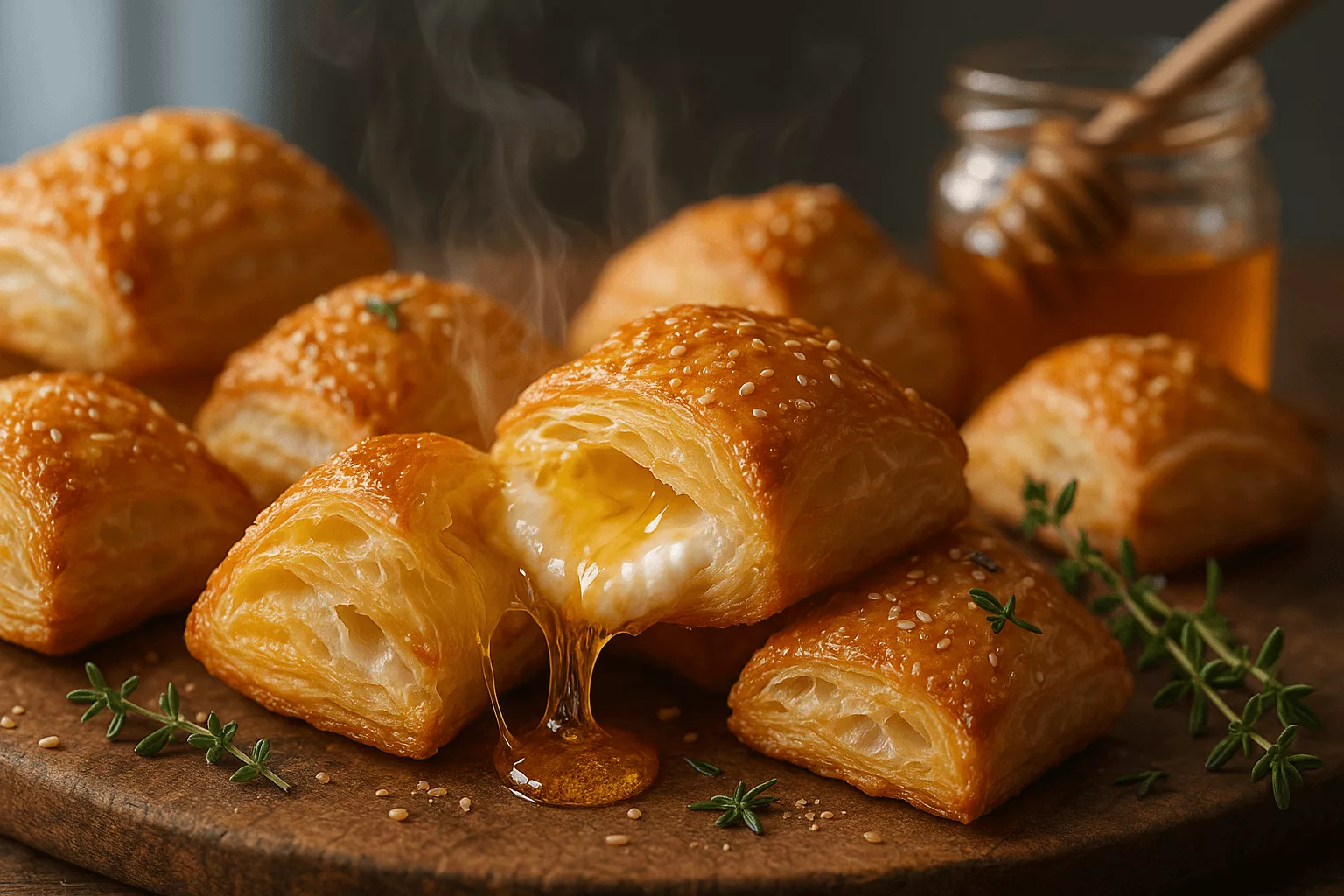 feuilletés chèvre frais et miel