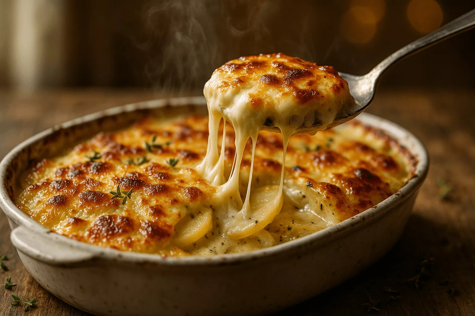 Gratin de pommes de terre au fromage de chèvre fondant : un plat réconfortant et plein de caractère