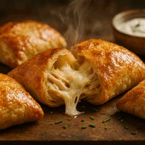 Feuilletés au poulet et fromage frais : le plaisir croustillant prêt en quelques minutes 5 feuilletées au poulet et fromage frais