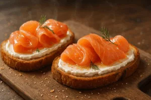 tartines fromages frais saumon