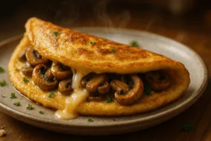 omelettes champignons fromage