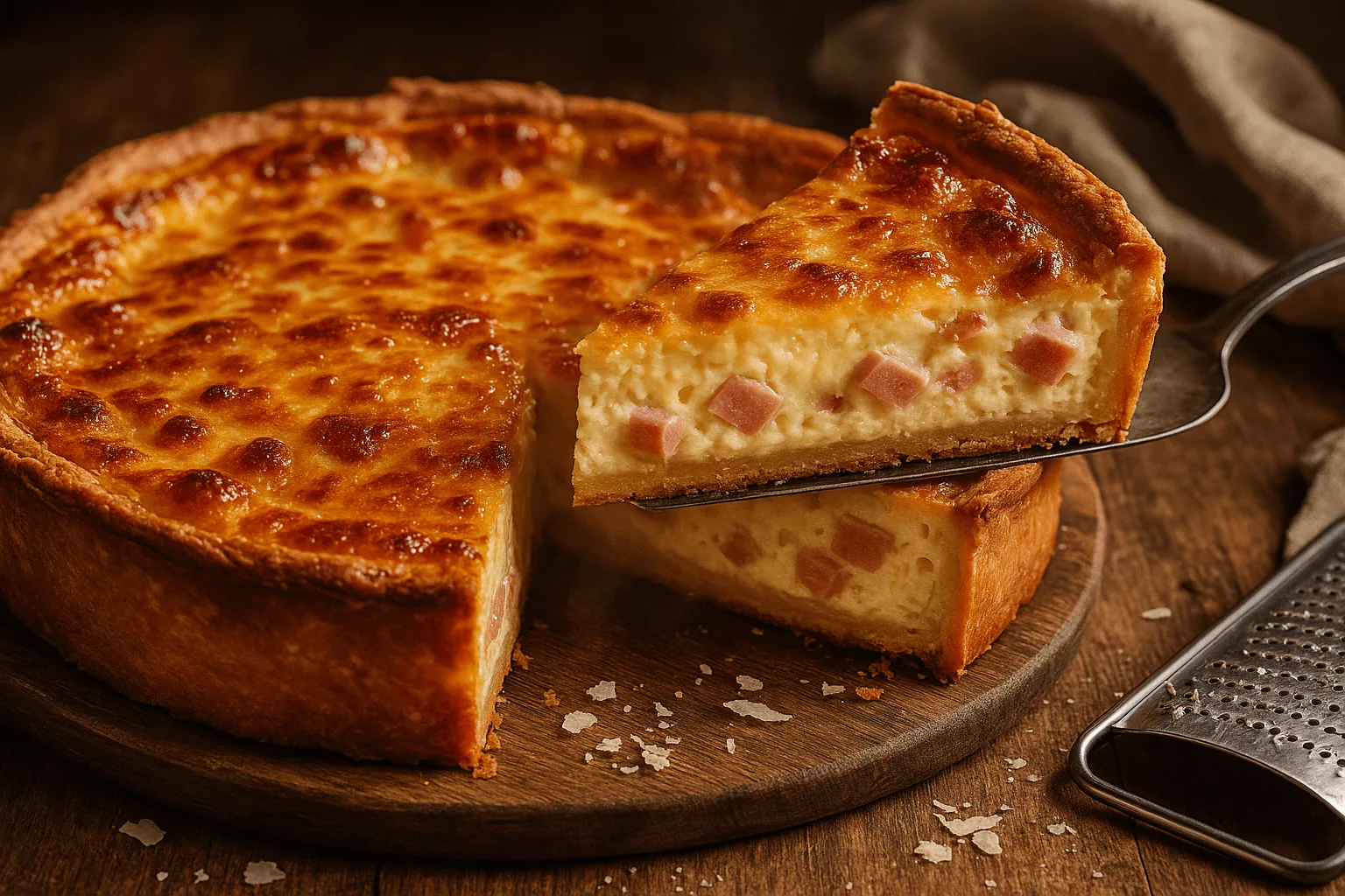 La quiche jambon parmesan ultra fondante qui régale toute la table