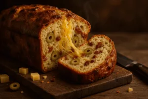 cake comté olives lardons