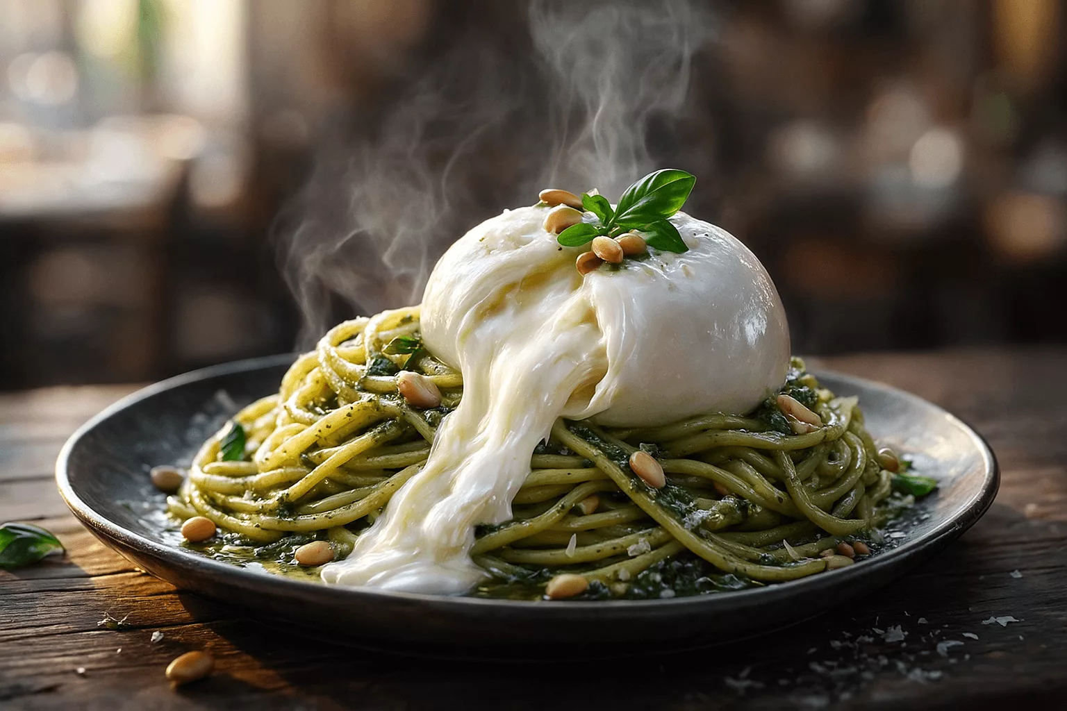 Les spaghetti pesto burrata qui transforment un simple repas en moment magique