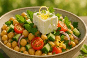 salade pois chiches feta