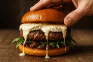 Le burger au chèvre ultra fondant qui met tout le monde KO à la première bouchée 3 burger au chèvre