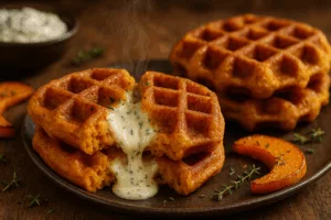 Les gaufres butternut au fromage ail et fines herbes qui vont devenir votre nouvelle obsession salée 4 gaufres butternut et fromage ail et fines herbes