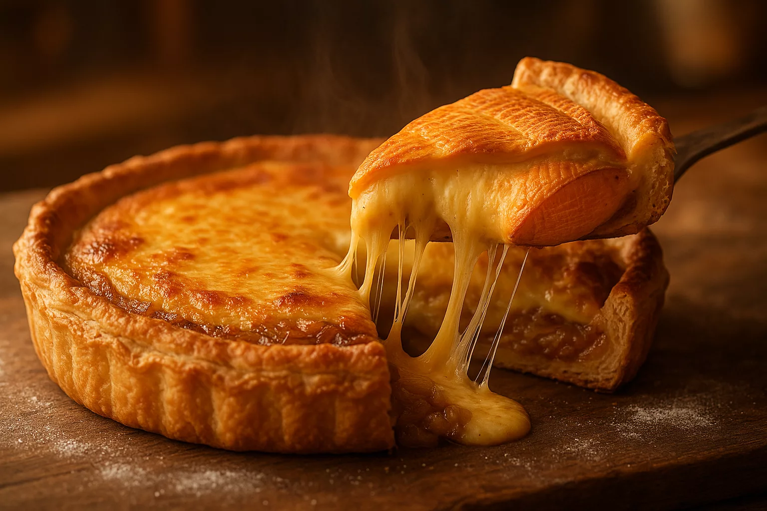 Tarte au livarot ultra fondante qui embaume toute la cuisine