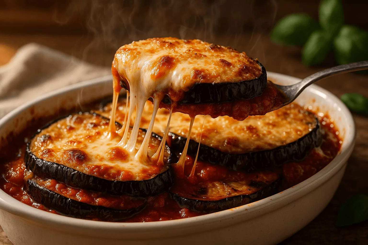 Gratin d’aubergines à la mozzarella : le plat fondant et ensoleillé qui sent bon l’Italie