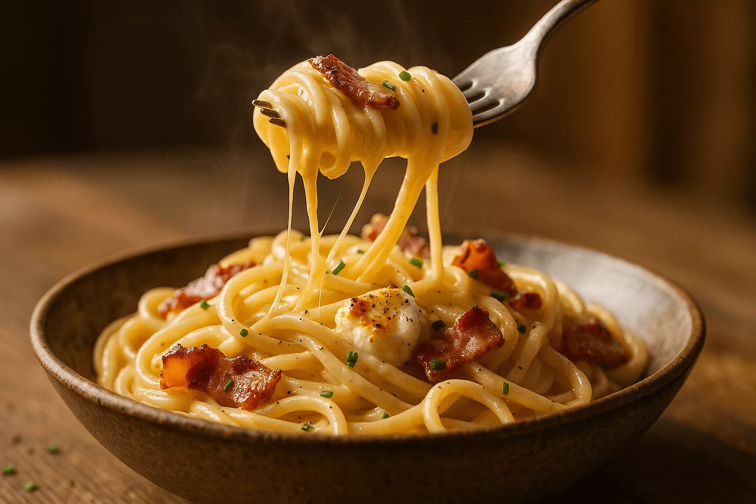 Pâtes crémeuses aux lardons et fromage de chèvre : le plat réconfortant prêt en 20 minutes