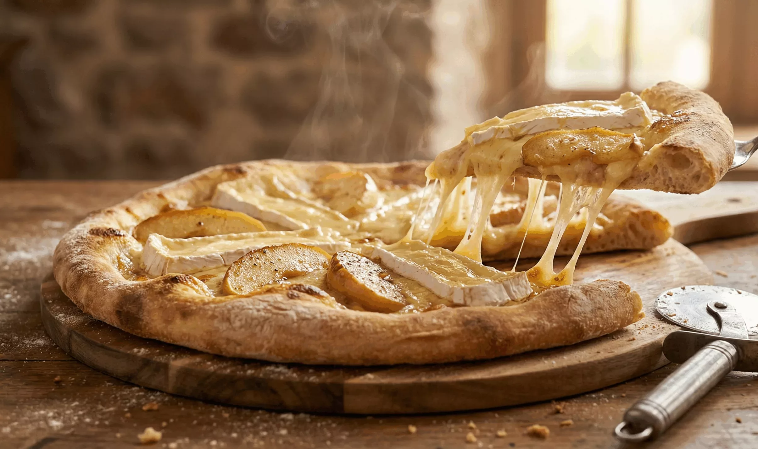 pizza normande au camembert