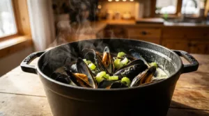 cocotte de moules au celeri et au bleu