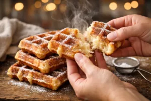 Pâte à gaufres maison ultra légère, dorée et croustillante comme à la fête foraine