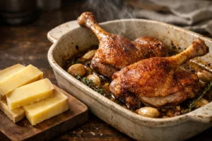 Cuisse de canard au four ultra fondante, peau croustillante et parfum irrésistible