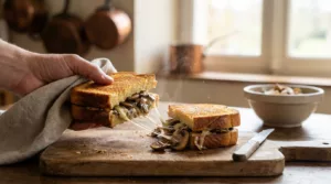 croque monsieur au champignons et comté
