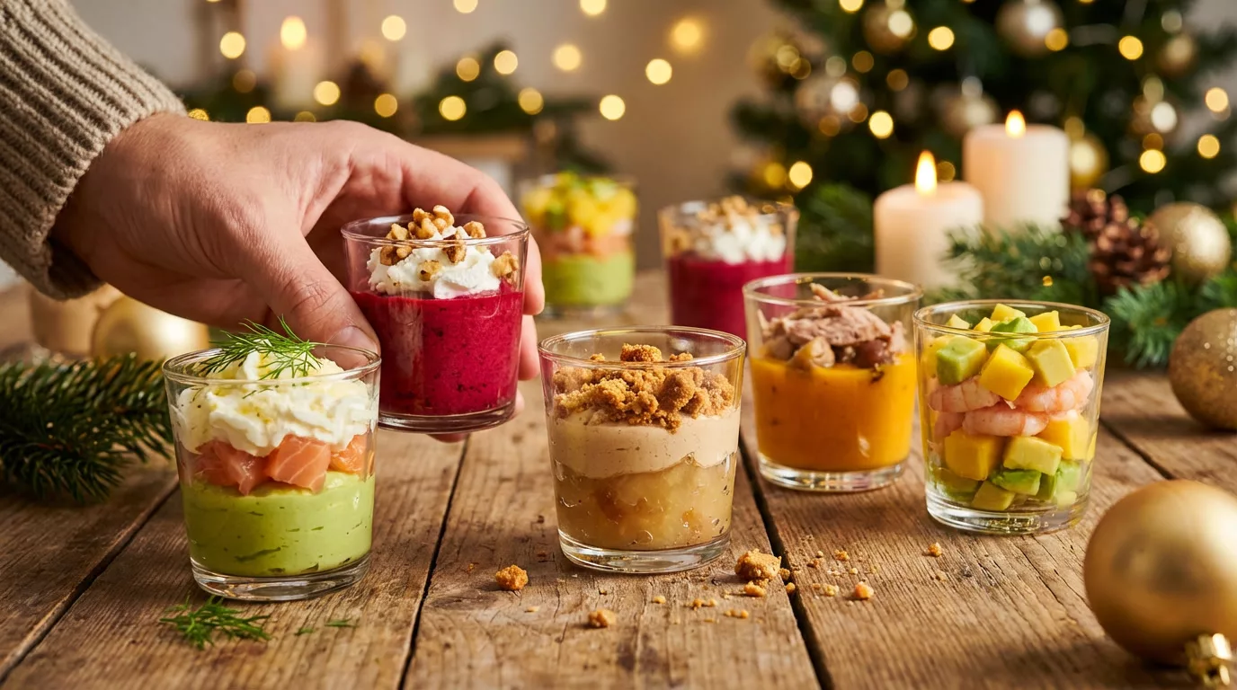 Verrines de Noël salées faciles : des recettes simples pour un apéritif inoubliable