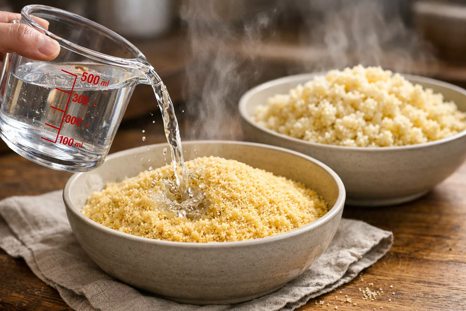 Quelle quantité d’eau pour 500g de semoule ? La méthode inratable