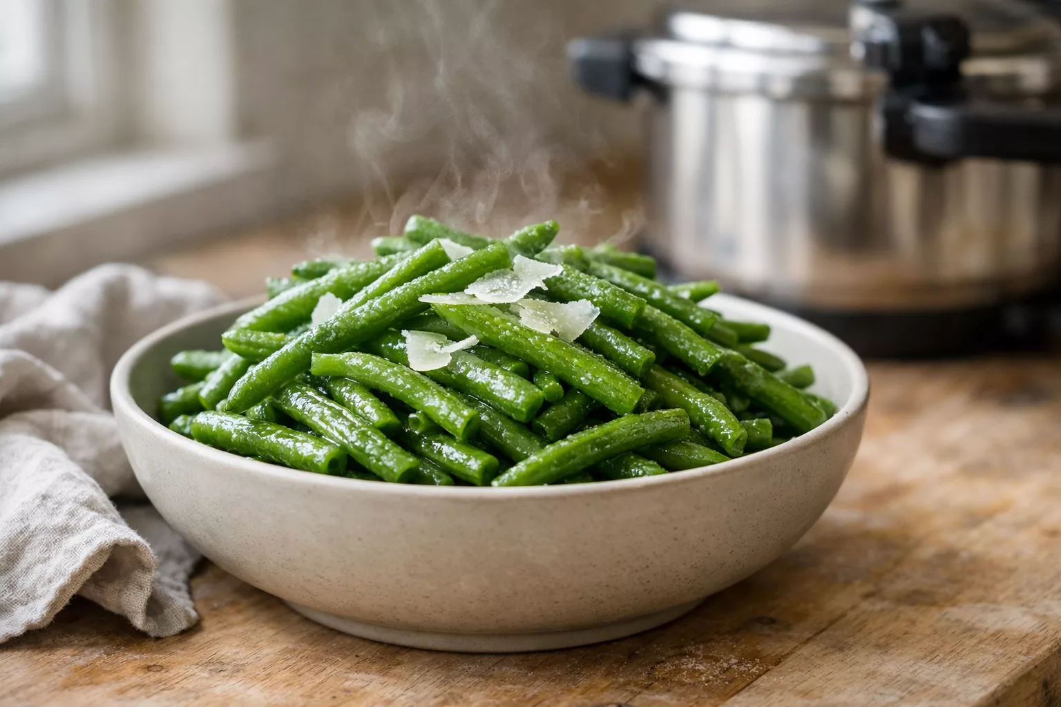 Cuisson parfaite des haricots verts à la cocotte minute, verts et fondants à coup sûr