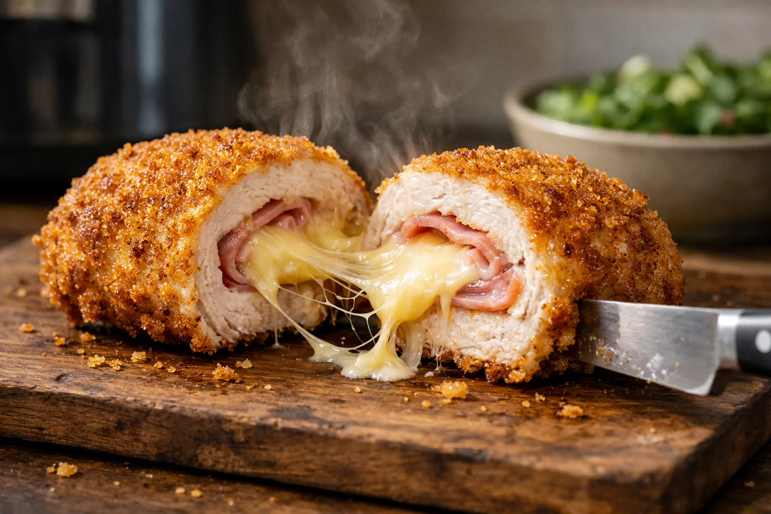 Cordon bleu à l’airfryer ultra croustillant, le cœur fondant qui bluffe tout le monde