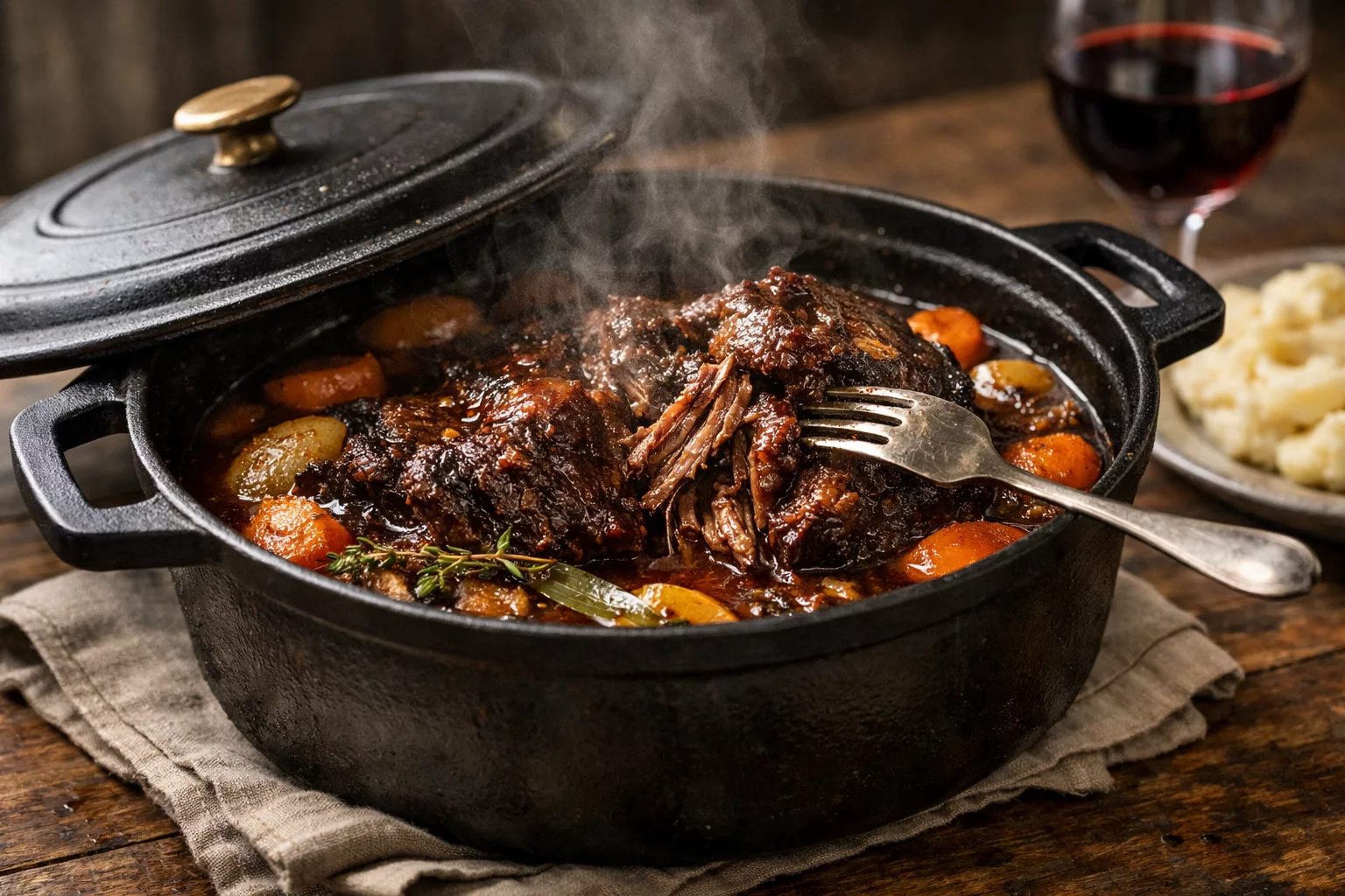 Collier de bœuf mijoté ultra fondant, le secret d’une viande tendre à la cuillère