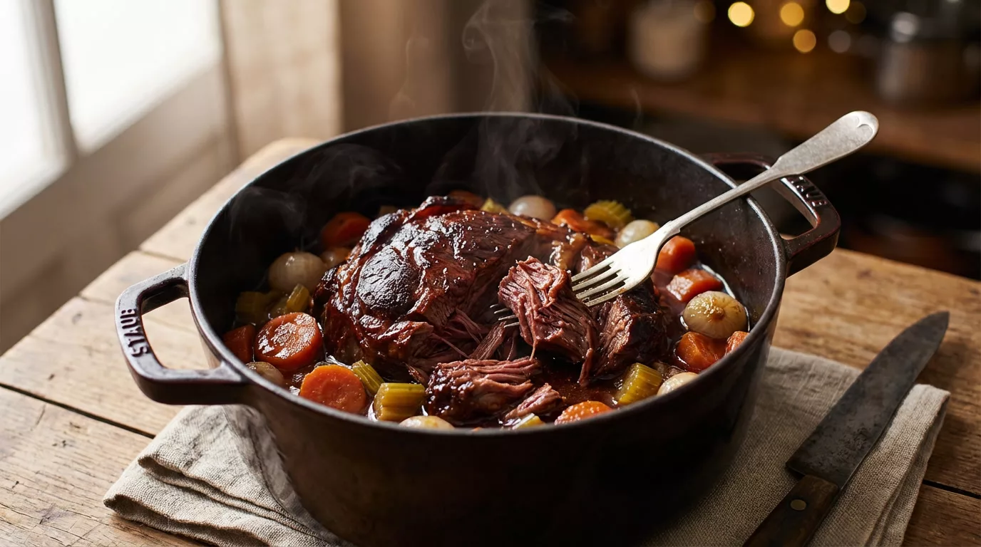 Gîte de bœuf mijoté ultra fondant, la recette qui transforme un morceau rustique en pur bonheur