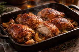 Haut de cuisse de poulet doré et ultra fondant : la recette irrésistible qui parfume toute la cuisine