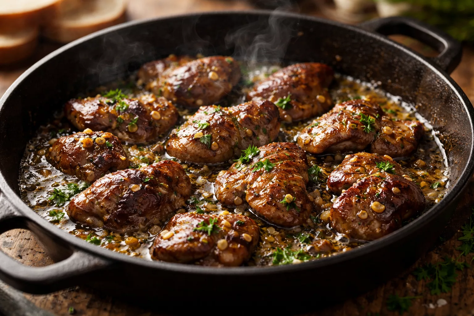 Foies de volailles poêlés ultra fondants : la recette rustique qui régale dès la première bouchée
