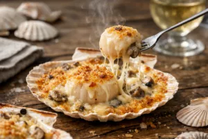 Ces coquilles Saint-Jacques gratinées à la crème et aux champignons font toujours leur petit effet à table 3 Ces coquilles Saint-Jacques gratinées à la crème et aux champignons font toujours leur petit effet à table