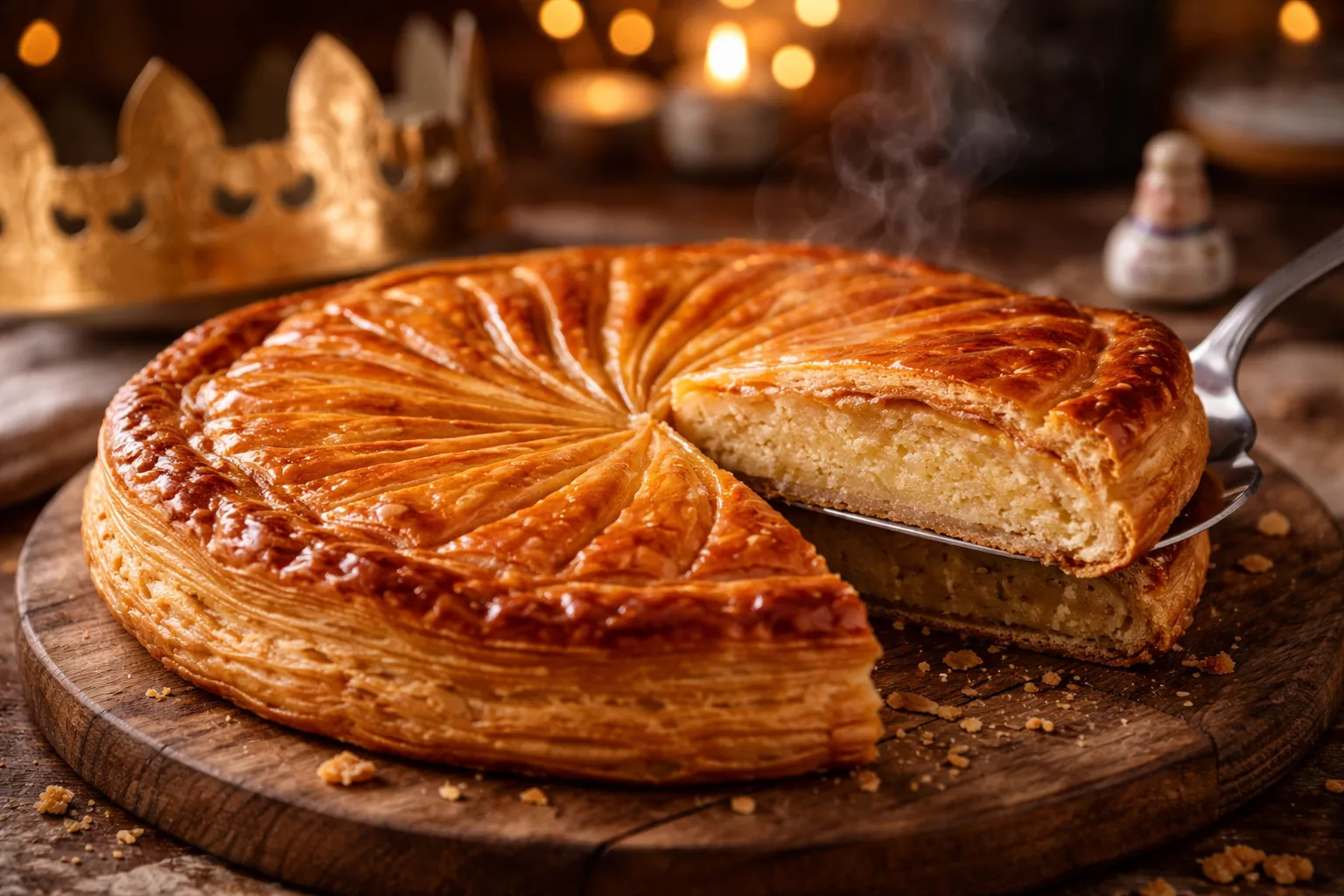 La galette des rois à la frangipane dorée et irrésistiblement fondante qui embaume toute la maison