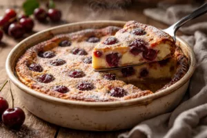 Le clafoutis grand-mère aux cerises qui sent bon l’été et les goûters d’enfance