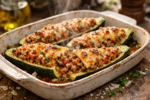 Ces courgettes farcies fondantes au four qui sentent bon la cuisine de grand-mère 5 Ces courgettes farcies fondantes au four qui sentent bon la cuisine de grand-mère