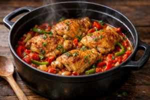 Poulet basquaise facile et gourmand : la recette qui sent le Sud 3 Poulet basquaise facile et gourmand : la recette qui sent le Sud