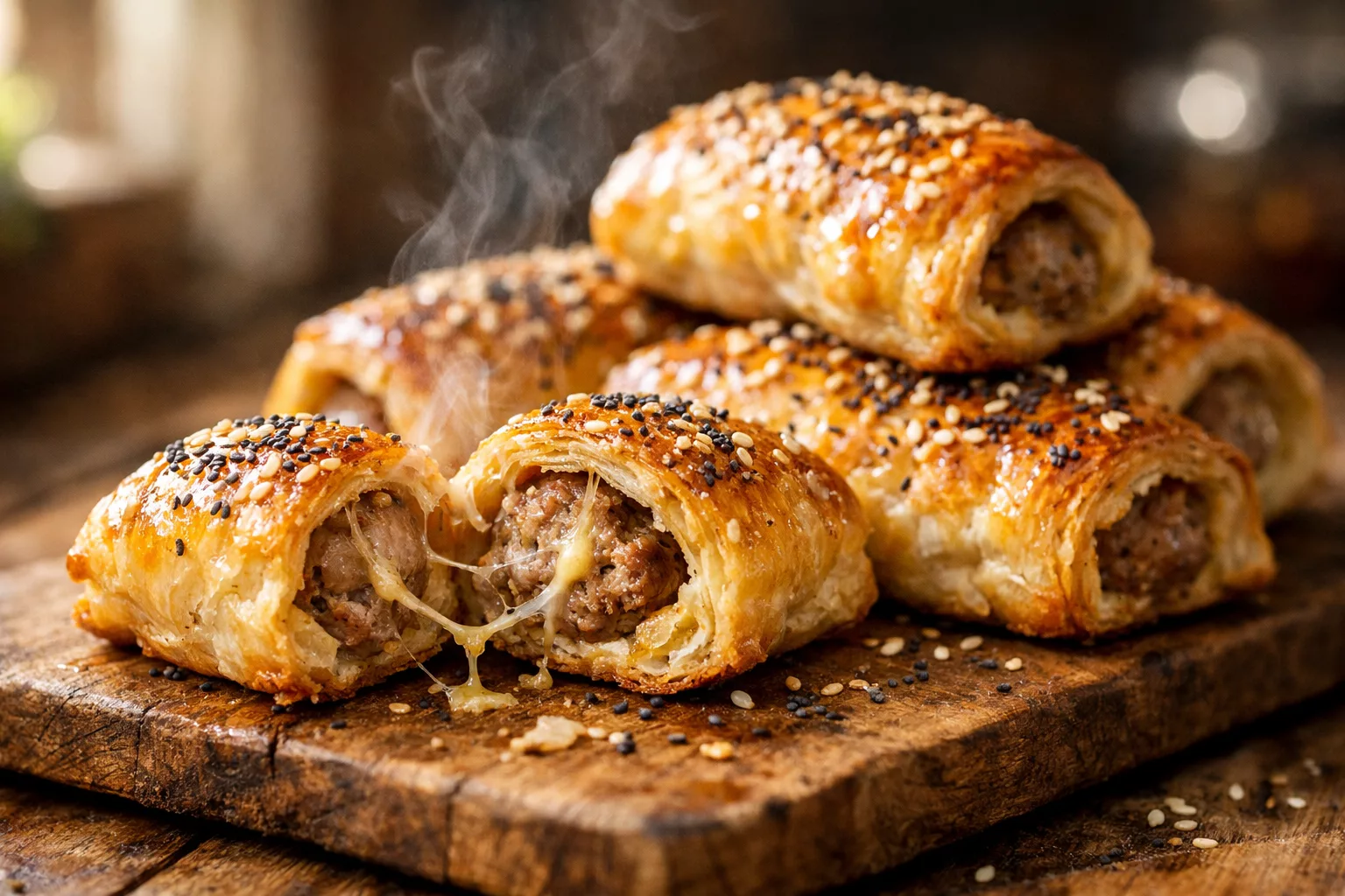 Roulés feuilletés à la saucisse : le snack croustillant qui fait craquer tout le monde
