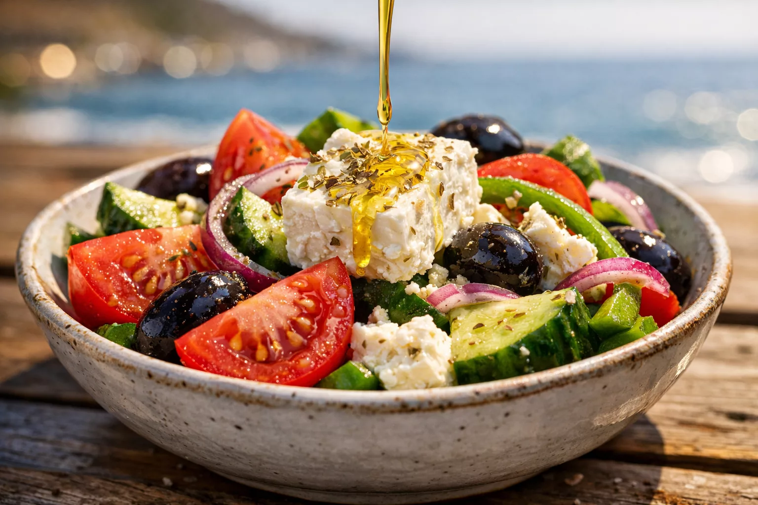 La salade grecque ultra fraîche et ensoleillée qui sent bon les vacances 3 La salade grecque ultra fraîche et ensoleillée qui sent bon les vacances