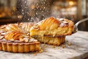 La tarte Bourdaloue aux poires qui fait fondre tout le monde dès la première bouchée