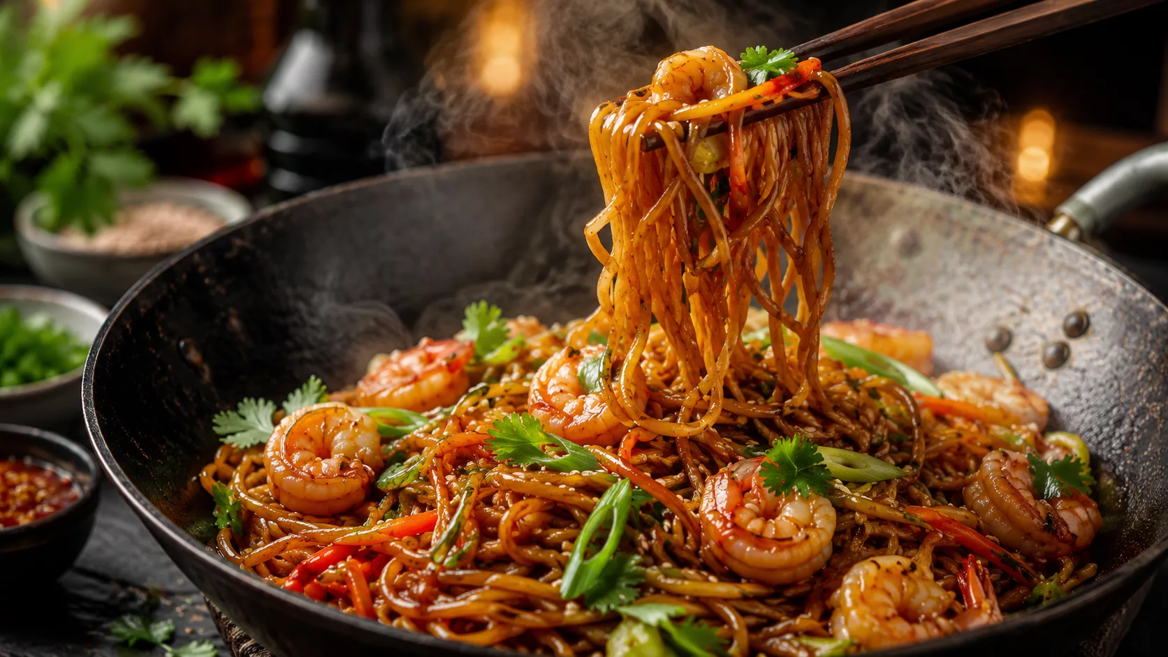 Ce sauté de nouilles aux crevettes parfumé fait voyager les papilles dès la première bouchée 1 Ce sauté de nouilles aux crevettes parfumé fait voyager les papilles dès la première bouchée