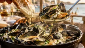Ces moules à la crème si simples et savoureuses qu’on a envie d’y replonger du pain jusqu’à la dernière goutte